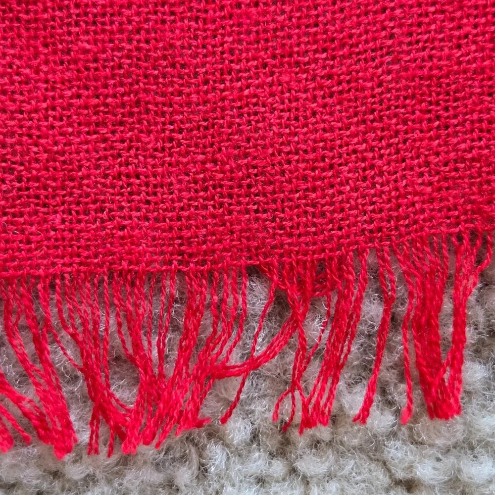 Lightweight Cashmere Wool Scarf Red
